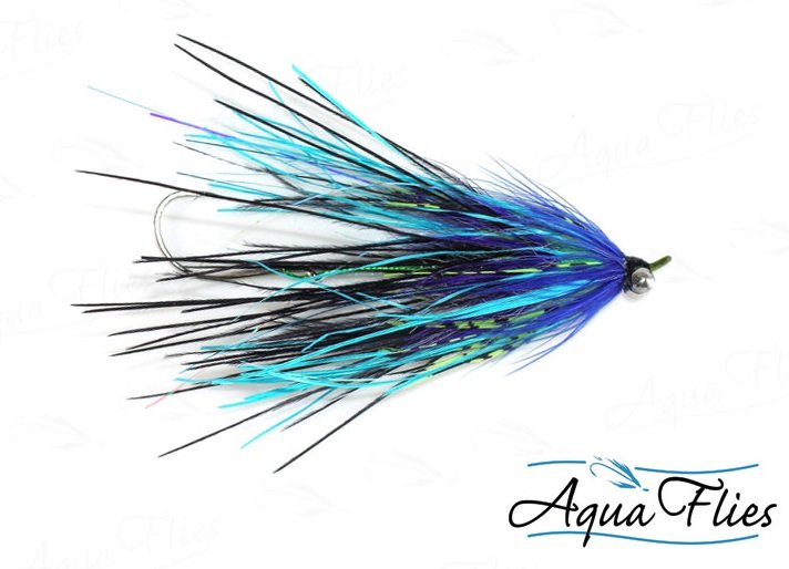 Aqua Flies Stu's Ostrich Mini Intruder Blue/Purple
