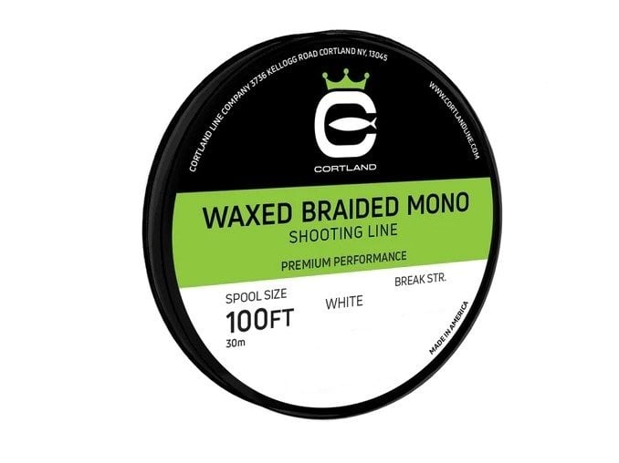 Cortland waxed braided mono shooting line spool with floating, grip-friendly braid