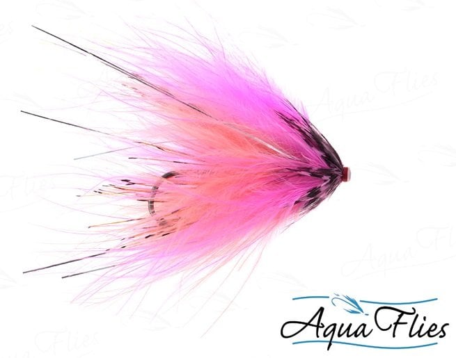 Aqua Flies Hartwick's Marabou Tube - Hot Pink / Shrimp Pink steelhead fly