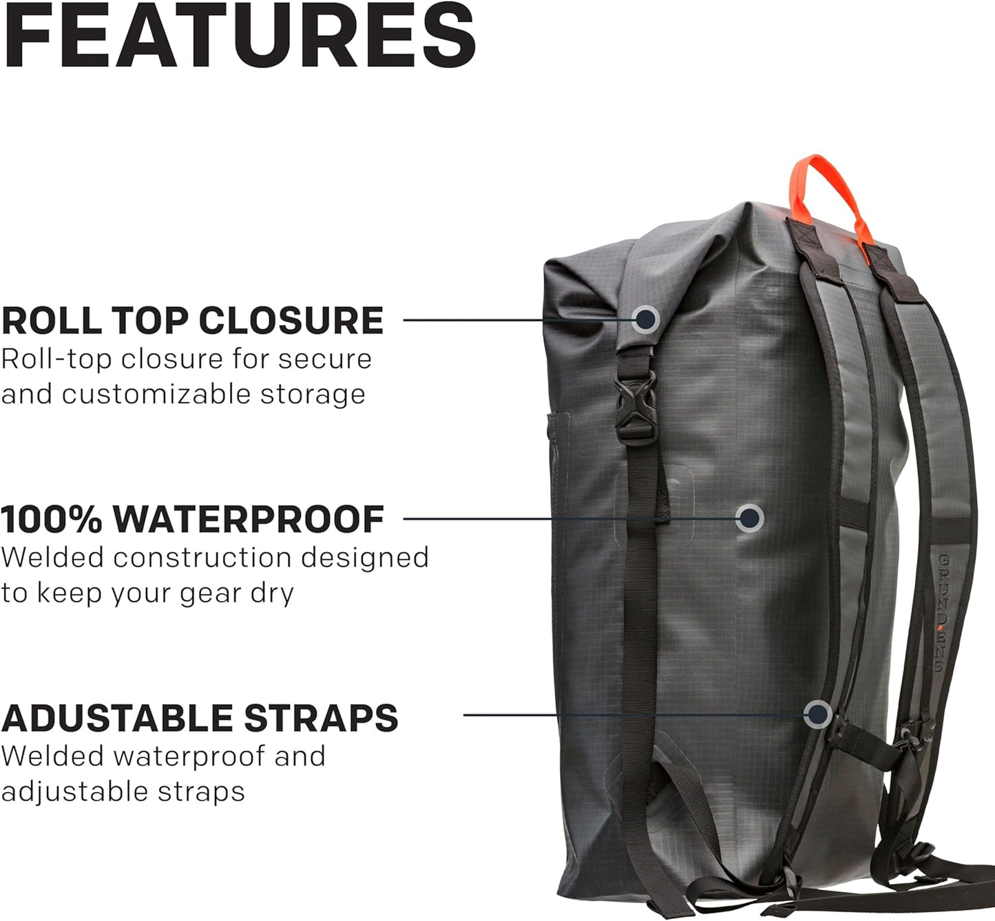 Grundens Bootlegger Roll Top Backpack 30L - Anchor