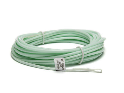 Coiled green line with a label on a white background