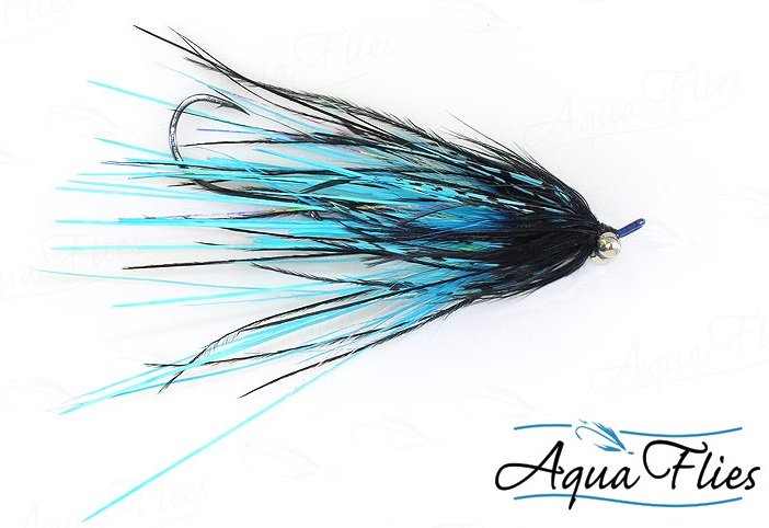 Aqua Flies Stu's Ostrich Mini Intruder Blue/Black