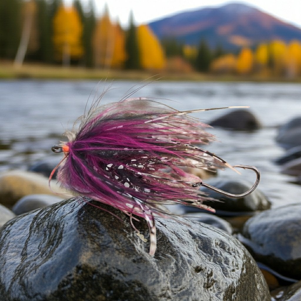 Solitude Fly Hoh Bo Spey - Wine steelhead fly