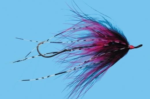 Solitude Fly Hoh Bo Spey - Cherise / Black steelhead fly