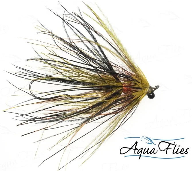 Aqua Flies Stu's Ostrich Mini Intruder Olive/Black