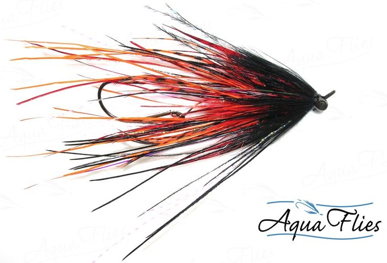 Aqua Flies Stu's Ostrich Mini Intruder Orange/Black